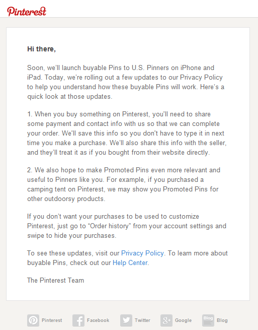 privacy policy update